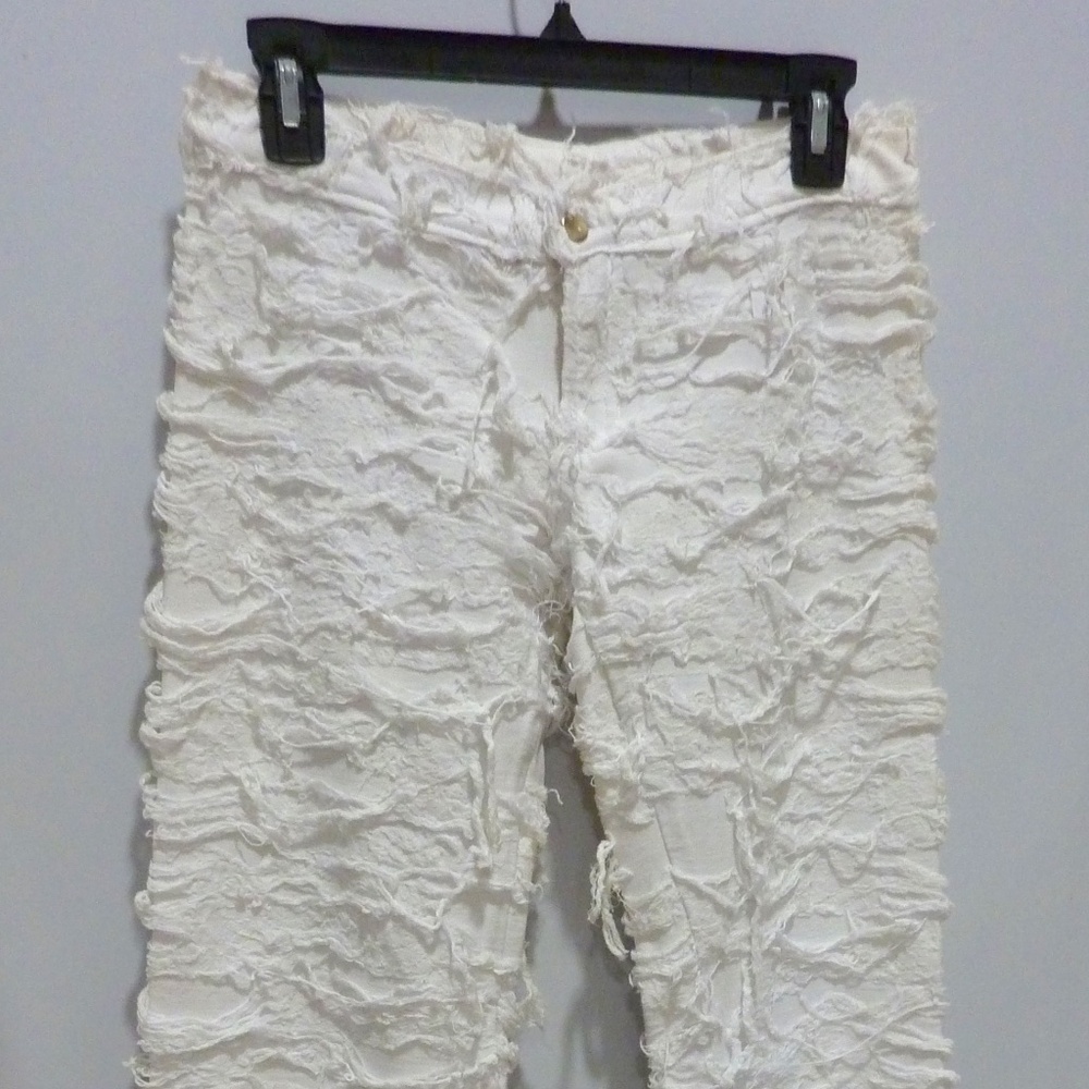 VINTAGE Y2K RIO COLLECTION WHITE WOMENS STACKED STRETCH PANTS LEGGING SIZE XL